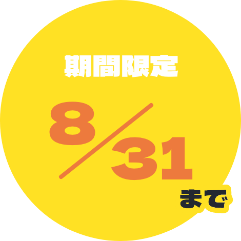 期間限定8/31まで